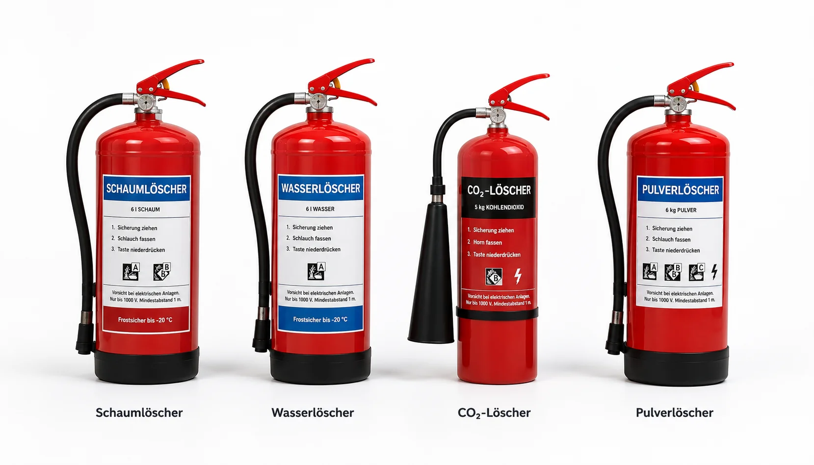 Übersicht PFAS-freier Feuerlöscher-Typen