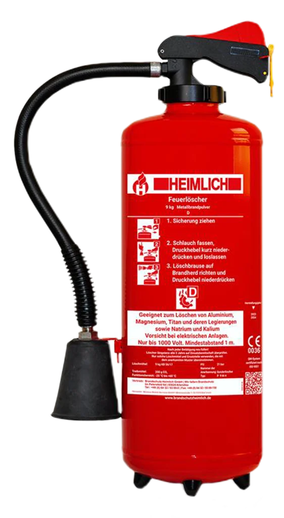 HEIMLICH Metallbrandpulverlöscher Typ P 9 M-4